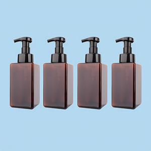 TEMU 4개 세트 450ml 투명 & 호박색 폼 비누 디스펜서, 무스 폼 병, 세안제 샴푸 프레스 폼, 핸드 세니타이저 폼, 리필 가능한 폼 액체 비누 빈 플라스틱 펌프 병, 욕실 세면대, 주방 싱크대, 병원용