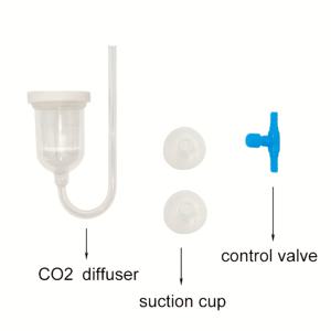 TEMU 수족관용 CO2 디퓨저 1세트 - 흡착판 포함 투명 아크릴 버블 카운터 리액터 분무기, 생식물용 수조 액세서리, 물과 잔디 성장 정제기, 모던 수족관 액세서리