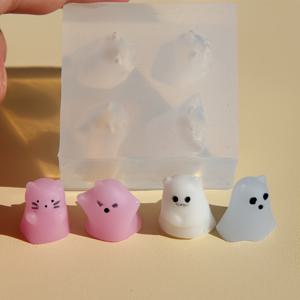 TEMU 고양이 귀 리틀 3D 실리콘 몰드, 귀여운 리틀 장식품, 할로윈 수제 수지 액상 몰드