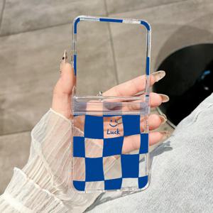 TEMU 삼성 갤럭시 Z 플립 7/Z 플립 6/Z 플립 5 5G/Z 플립 7FE 휴대폰 케이스 투명 PC 하드 힌지 보호 커버 가볍고 얇은 낙하 방지 스마일 페이스 럭