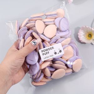 TEMU 휴대용 엄지 파우더 퍼프 50개/100개, 건식/습식 메이크업용, 재사용 가능한 블러셔 & 컨실러 애플리케이터, 뭉침 없음, 메이크업 세팅용 건식 또는 습식 사용, 일상용 및 여행용