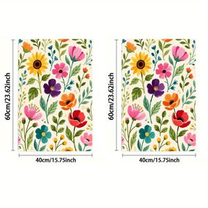 TEMU 1개 또는 2개, 수건, 단면 인쇄, 직사각형 40×60Cm, 수채화 플로럴 2D 패턴, 부드럽고 편안하며 내구성이 뛰어나고 냄새가 나지 않아 욕실, 주방, 해변 및 수영장에 적합