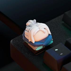 TEMU 키캡 키보드 크로스 메카닉 키보드 파이어프라이 애니메이션 키캡, QWERTY 키보드 호환, 애니메이션 팬 및 타이피스트 선물, 컴퓨터 액세서리, 키보드 장식, 캐릭터 캡 Lo, 내구성 있는 질감 공예