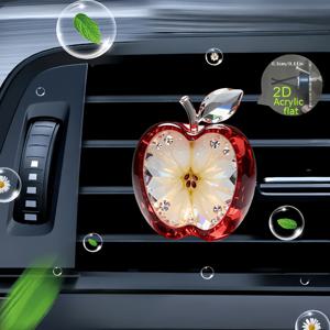 TEMU 2D 플랫, 1개 핑크 사과 재사용 가능 차량용 방향제 향수 디퓨저 클립, 차량 통풍구 차량 내부 장식, 차량용 향 디퓨저, 무취 스펀지 패드 2개 포함 차량 아로마테라피 디퓨저, 어버이날, 발렌타인데이를 위한 작은 선물