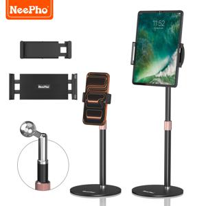 TEMU Neepho 2-In-1 태블릿 및 휴대폰 스탠드, 클립 2개, 높이 조절 가능, 360° 회전 디자인, 아이패드 프로 12.9, 에어, 미니, 아이폰 및 6.5~25cm 범위의 모든 기기와 적합