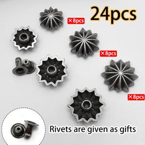 TEMU 24개 꽃 리벳 스터드 11mm/13.5mm/14.5mm 가방 벨트 청바지 장식용 패스너