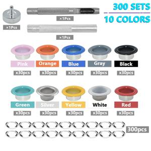 TEMU 300세트 5mm 메탈 아일렛 도구 키트 - 10가지 색상, 의류, 신발, 가죽, 캔버스, 텐트, 수영장 덮개, 신발, 의류 및 수공예용 3pcs 설치 도구