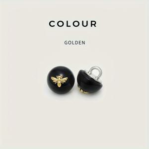 TEMU 10개 세트 여성용 블라우스, 스웨터, 코트, 니트웨어용 창의적이고 정교한 작은 벌 진주 단추 - DIY 의류 액세서리용 소형 장식 블랙 단추