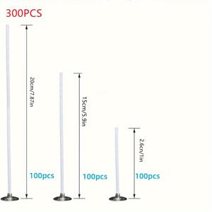 TEMU 300개 무연 양초 심지, 양초 제작 부자재 2.6Cm/1Inch, 15Cm/5.9Inch 20Cm/7.87Inch 총 300개