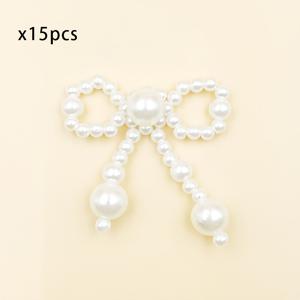 TEMU 수제 핸드메이드 향긋한 진주 리본 15개, 사랑 DIY 재료 장식 액세서리 의류 액세서리, DIY 공예품 및 휴일 장식용으로 적합 (4cm/1.57인치)