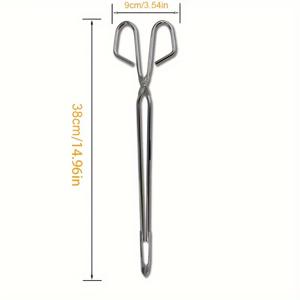 TEMU 1개 38/55Cm 다용도 벽난로용 철제 집게 - 캠핑화로, 불꽃놀이, 장작 스토브에 적합한 튼튼한 금속 장작 집게 - 야외 캠핑, 바베큐, 숯 사용 및 실내 벽난로 도구에 이상적