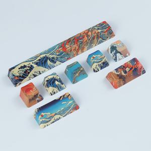 TEMU 코랄 시 테마 키캡 세트 (8개 또는 2개), ESC, 6.25U , 엔터, 화살표 키 포함, PBT 승화재 OEM MX 게이밍 메카니컬 키보드용