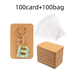 TEMU 100/200개 키체인 디스플레이 카드와 자체 밀봉 가방, 2.36 x 3.54인치(약 6 x 9cm) 키체인 카드 홀더, 보석 포장 용품용 (갈색/흰색/검정색) DIY 비즈 & 보석 액세서리, 보석 정리/보관, 보석 상자, 귀걸이/보석 디스플레이 카드