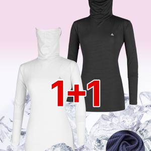TEMU (1+1)( 2장세트! ) 여성 냉감 등산/골프 아웃도어 시원한 쿨링 자외선차단 긴팔 티셔츠(W5OPST38)