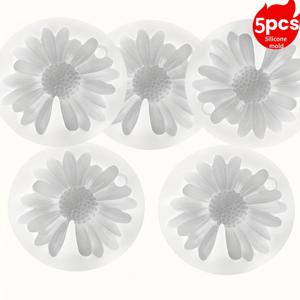 TEMU 5개 양초 몰드, 큰 구멍 국화 향 양초 실리콘 몰드 국화 향 석고 디퓨저 스톤 홈 장식품 장식 실리콘 몰드