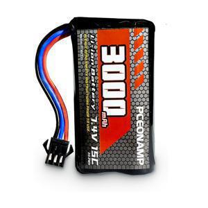 TEMU PCEONAMP 7.4V 리튬 이온 배터리 (3000mAh 용량, 2S 구성, SM-3P 커넥터), Huina 1575에 적합하며 대부분의 RC 탱크, 트럭과 호환