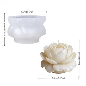 TEMU 대형 3D 모란 꽃 몰드 - 레진 캐스팅 & 캔들 만들기용, 리얼리스틱 왁스/레진 몰드, 쉬운 탈형, DIY 모란 공예, 향초, 장식, /어버이날 선물