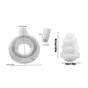 TEMU [레진 몰드] 2개/세트 북유럽 스타일 나선형 및 속이 빈 원형 꽃병 실리콘 몰드, DIY 점토 꽃병, 석고재 콘크리트, 시멘트 수지 주조용, 수제 석고 공예 방향제 용기 몰드, DIY 공예품 및 홈 데코 꽃병 장식품 몰드