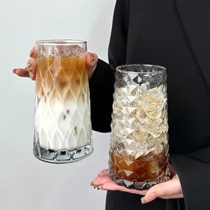 TEMU 2개입-500ml/17.6oz 아침용 유리잔, 칵테일 글라스, 밀크쉐이크 컵, 재사용 가능 및 손세척 전용 - 무연 유리제품, 아이스커피, 주스, 위스키, 맥주에 완벽한 홈 & 바 & 레스토랑 사용