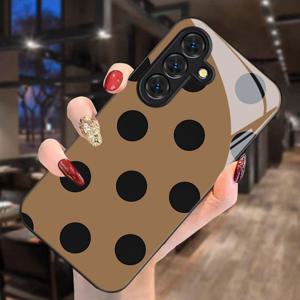 TEMU 휴대폰 케이스 - 블랙 폴카 도트 프린트 삼성 갤럭시 S9+/S10/S20+/S20 울트라/S21 5G/S21+/S22/S23 플러스/S24 플러스/S25/S25 엣지/노트 9/노트 10/노트 10+/노트 20/노트 20 울트라/유리 낙하 방지 튼튼한 휴대폰 케이스 충격 방지