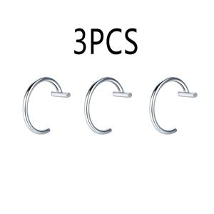 TEMU 미니멀 고딕 스타일 립링 3개 세트, 여성 패션 립링, 스테인리스 스틸 주얼리, 여성용, , 친구 선물, 발렌타인데이 선물