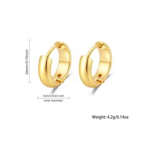 TEMU 고품질 스테인리스 스틸 여성용 귀걸이, 14mm, 18K 골드 도금, 마모 및 퇴색 방지, 저자극성, 우아하고 패셔너블한, 매력적인 스타일, 착용이 쉬운 클래식 남녀공용 주얼리 귀걸이, 일상복, 축제, 휴가, 파티에 적합