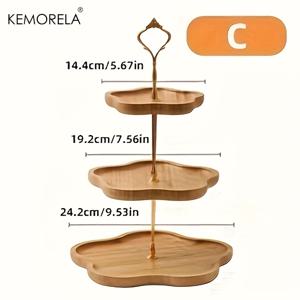 TEMU KEMORELA 나무 컵케이크 스탠드, 다층 서빙 트레이, 원형 직사각형 나무 컵케이크 타워, 서빙 디스플레이 스탠드, 크리스마스 디저트 쿠키 사탕 부페 스탠드, 파티 장식, 크리스마스 추가품, 주방 용품
