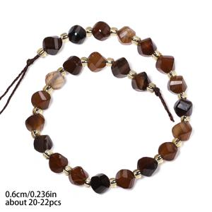 TEMU 6/8/10mm 다면체 브라운 아게이트 스톤 비즈, 주얼리 제작용 루스 비즈, 유니크 팔찌 목걸이 추가. 여성 및 남성을 위한 이상적인 선물