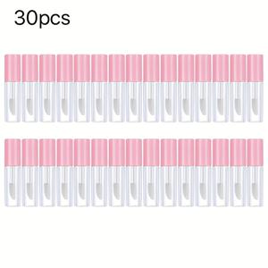 TEMU 30개 미니 립글로스 튜브 호환 리필용 - 투명 리필 가능한 립밤 병, 소형 캡슐 포함, 내구성 있는 플라스틱 립스틱 용기, 여성 및 소녀용 휴대용 립글로스 튜브 1.2ml
