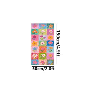 TEMU 1개 카펫 러그 - 파스텔 핑크 체크무늬 플로럴 패턴, 두께 0.8cm, 거실, 침실, 소파용 럭셔리 - 부드러운 섬유, 손세탁 전용, 대형 사이즈 가능