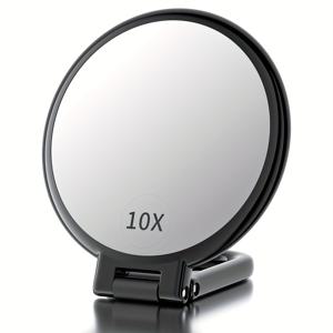 TEMU 1X10x 양면 확대 메이크업 거울 스탠드 포함, 접이식 메이크업 거울