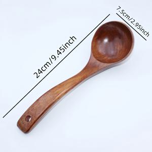 TEMU 닭곱사, 라면, 핫팟에 이상적인 튼튼한 나무 스푼, 가정 주방 및 호텔 식당에 적합