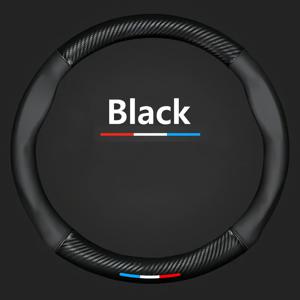 TEMU 15인치 카본 파이버 스티어링 휠 커버 - 통기성 마이크로파이버 PU 가죽 내부 링 포함, 그립력 및 스타일 향상을 위한 스포츠 자동차 인테리어 업그레이드