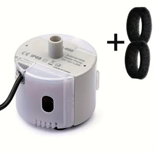 TEMU 1개 초저소음 고양이 정수기 펌프 (2개 프리필터 스펀지 포함) - USB 전원, 고양이 정수기용 저소음 수중 교체 모터, 배터리 없음