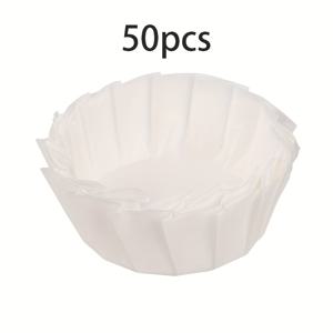 TEMU 50개 흰색 바스크 오일 페이퍼 - 4인치, 내열 컵 모양 머핀 페이퍼, 케이크 오일 페이퍼, 파티, 결혼식, 크리스마스, 생일용