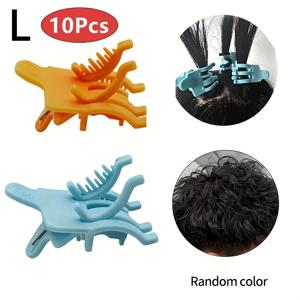 TEMU 10개입 재사용 가능한 펌 헤어 라이트닝 클립 - 남성용 헤어 컬 스타일링 클램프, 바버샵 훅 루프 헤어 롤러, 짧은 머리 펌 도구