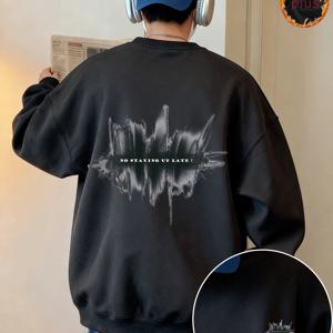 TEMU 2025년 청소년 트렌디 플리스 크루넥 스웨트셔츠 남녀공용 루즈핏 따뜻한 상의 가을/겨울용, 캐주얼 다용도 긴팔 베이스 레이어, 커플 의상, INS 트렌디 스트리트 스타일 두꺼운 안감 재킷
