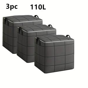 TEMU 3개 세트 접이식 옷장 이동용 가방, 대용량 더블 지퍼 핸들 포함, 가정용 의류 및 침구 보관, 이사, 여행, 침대 밑 수납 바구니 및 침대 밑 수납 가방에 적합