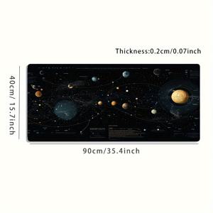 TEMU 1개 대형 사이즈 e스포츠 게이밍 마우스 패드, 블랙 골드 유니버스 행성 네트워크 연결 패턴, 미끄럼 방지, 세탁 가능한 고무 바닥 대형 사이즈 데스크 매트 사무실 책상 액세서리