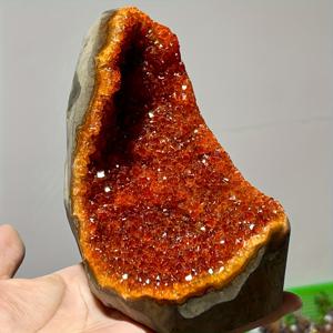 TEMU 1개 랜덤 놀라운 오렌지 쿼츠 수정 덩어리 - 독특한 광물암석 선물 아이디어 - 가정 및 사무실용 수제 장식품 | 선물 및 공예품을 위한 완벽한 선택 | 발렌타인데이, 크리스마스, 휴일에 적합, 부모님을 위한 수정 선물, 석영수정, 광물 표본, 발렌타인데이, 크리스마스, 새해 선물을 위한 최고의 선택, 수정석, 풍수 장식품