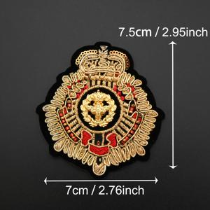 TEMU 1개 고급스러운 궁정 스타일, 레트로 프레피 스타일, 라우렛 화환 및 왕관 배지 자수, 손으로 재단된 비즈 및 스팽글, 블랙 벨벳 베이스, 공예용, 옷, 가방, 모자, 홈 데코 재봉 패브릭 장식용 수선 또는 기계 재봉