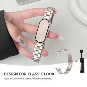 TEMU Xiaomi Mi Band 9 시계 밴드 스테인리스 스틸, Mi Band 8 손목 밴드 Correas Reloj, Xiaomi 스마트 밴드 9 8 NFC 메탈 팔찌