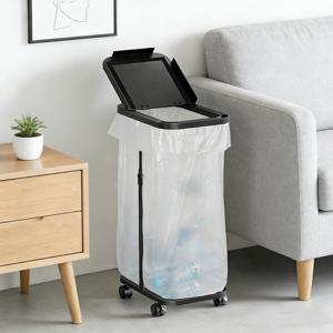 TEMU 1pc 모바일 세그리브 쓰레기 봉투 홀더, 스틸 캐스트 아이언 페인트, 휠 디자인, 건조 및 습기 분리, 주방 캐비닛 다중 장면 쓰레기 분류 보관에 적합