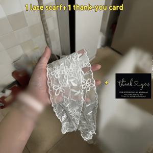 TEMU 클래식 레이스 스카프 벨트 헤어밴드 1개 + 감사 카드 1장 (140 * 7 * Cm) - 꽃무늬가 있는 우아한 긴 리본, 세탁기 사용 가능, 결혼식, 파이, 해변 행사, 캐주얼웨어에 적합, 웨딩 액세서리, 스위트 스타일 액세서리, 텍스처