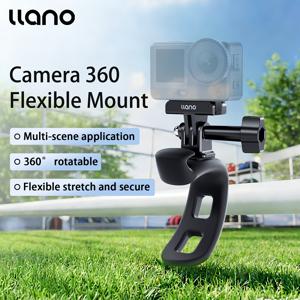 TEMU Llano 카메라 플렉시블 마운트 360 스트랩 마운트 랩 밴드, DJI Action 6 5 Pro 4/3, GoPro Hero13 12 11, AKASO, DJI Osmo Nano Poet용, 자전거 핸들바 롤바 튜브 클립 홀더 부착용 액세서리