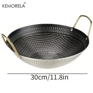TEMU KEMORELA 24/26/28/30cm 벌집형 스테인리스 스틸 논스틱 팬 - 전문가용 및 가정용 주방, 빠른 열전도, 스크래치 방지 논스틱 표면, 균일한 열 분포, 쉬운 세척, 볶음 및 핫팟용