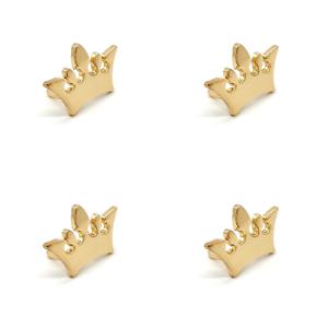 TEMU 4개 세트, 금속 크라운 장식 버클, 다기능 하드웨어 액세서리, 패셔너블한 장식, 우아한 액세서리, 광택 처리, , 의류, 신발, 모자, 짐, DIY 지갑 제작에 적합