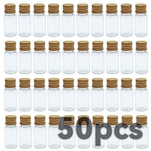 TEMU DSOMG 50/100개 10ml PET 소재 플라스틱 병, 골드 스레드 알루미늄 캡 포함, 액체, 분말, 화장품, 소독수, 잉크, 안료, 에센셜 오일 보관용