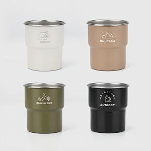 TEMU 4개/세트, 18/8 스테인리스 스틸 컵 세트, 야외 캠핑, 여행용 커피 컵, 피크닉, BBQ, 하이킹-휴가 선물로 적합