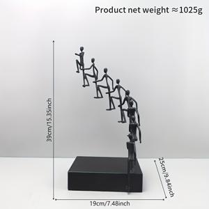 TEMU 1개 금속 계단 캐릭터 아트 조각상, 8인용 두꺼운 받침대 포함, 거실/사무실/책장/캐비닛 홈 , 복잡한 디자인